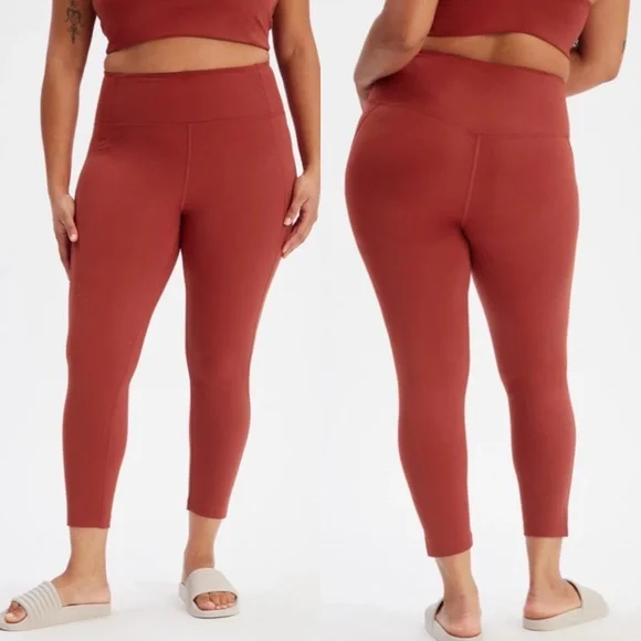 Girlfriend Collective Compressive High Waisted Leggings: Sedona/Ember (Rust) - Picture 3 of 13
